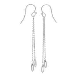 Sterlingsilber Doppel Kette Barren Baumel Ohrhänger