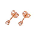 Ohrstecker mit 0,05 Karat Diamanten und 9 Karat Roségold, 6-fach gefasste Krallenfassung