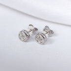 0,054 Karat Diamant 9 Karat Weißgold Trauben Ohrstecker