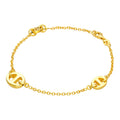 Kräftiges Armband aus vergoldetem Sterlingsilber mit ovalen Gliedern, 20 cm