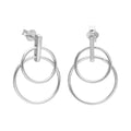 Sterlingsilber Minimalismus Doppel Kreis Hänge Ohrstecker