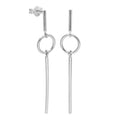 Sterlingsilber Minimalismus Kreis Stange Hänge Ohrstecker