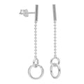 Sterlingsilber Kreis Stange Kügelchenkette Hänge Ohrstecker