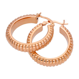 Rosévergoldete Sterlingsilber gefütterte 26 mm Ohrringe