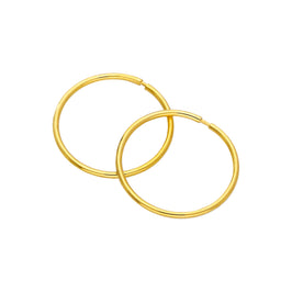 Vergoldet Sterlingsilber Leicht 14 mm Schläfer Creolen Ohrringe