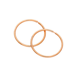 Rosévergoldet Sterlingsilber 14 mm Schläfer Creolen Ohrringe
