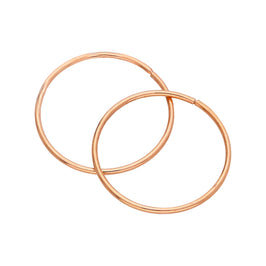 Rosévergoldet Sterlingsilber 18 mm Schläfer Creolen Ohrringe