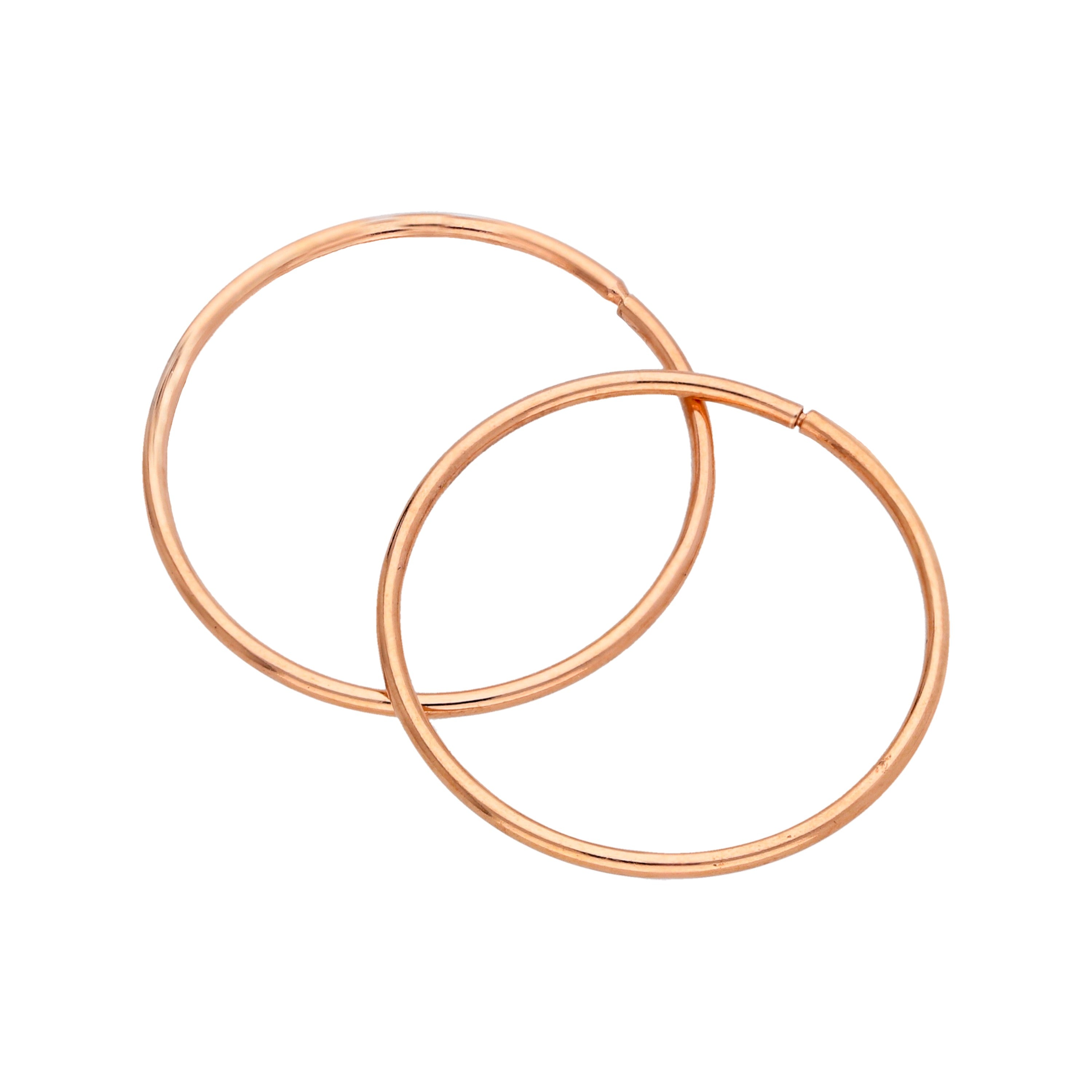 Rosévergoldet Sterlingsilber 18 mm Schläfer Creolen Ohrringe