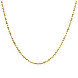 Vergoldet Sterlingsilber 1 mm Kügelchen Kette 56 cm