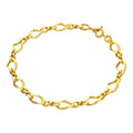 Vergoldet Sterlingsilber Figaro Kette Armband 18 cm