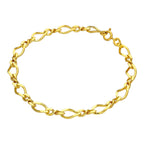 Vergoldet Sterlingsilber Figaro Kette Armband 18 cm
