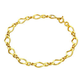 Vergoldet Sterlingsilber Figaro Kette Armband 18 cm