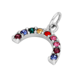 Regenbogen-Charm aus Sterlingsilber mit Zirkonia