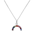 Halskette mit Regenbogen aus Sterlingsilber und Zirkonia, 14–32 Zoll