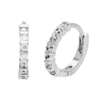 Sterlingsilber CZ Balken Fassung 15 mm Klappcreolen Ohrringe