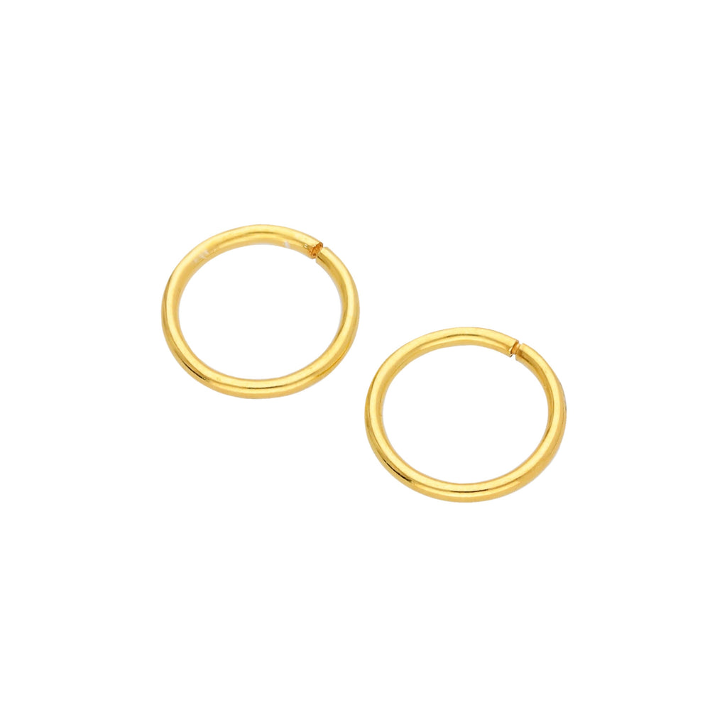 Vergoldet Sterlingsilber 8 mm Schläfer Creolen Ohrringe