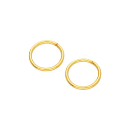 Vergoldet Sterlingsilber 8 mm Schläfer Creolen Ohrringe