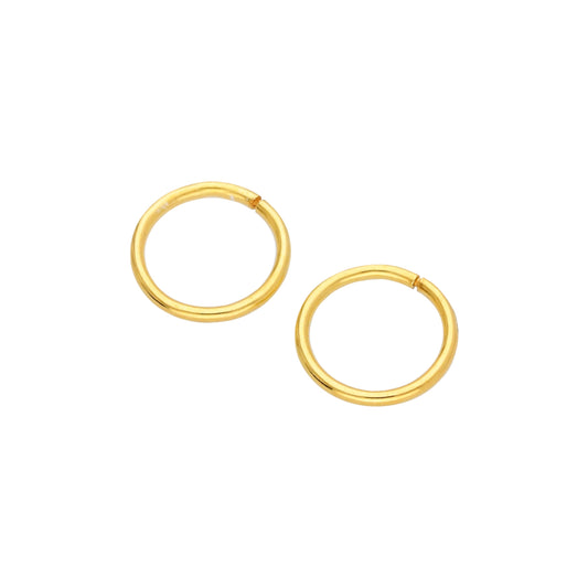 Vergoldet Sterlingsilber 8mm Schläfer Creolen Ohrringe