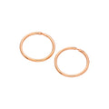 Rosévergoldet Sterlingsilber 10 mm Schläfer Creolen Ohrringe