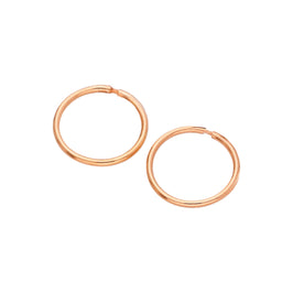 Rosévergoldet Sterlingsilber 10 mm Schläfer Creolen Ohrringe