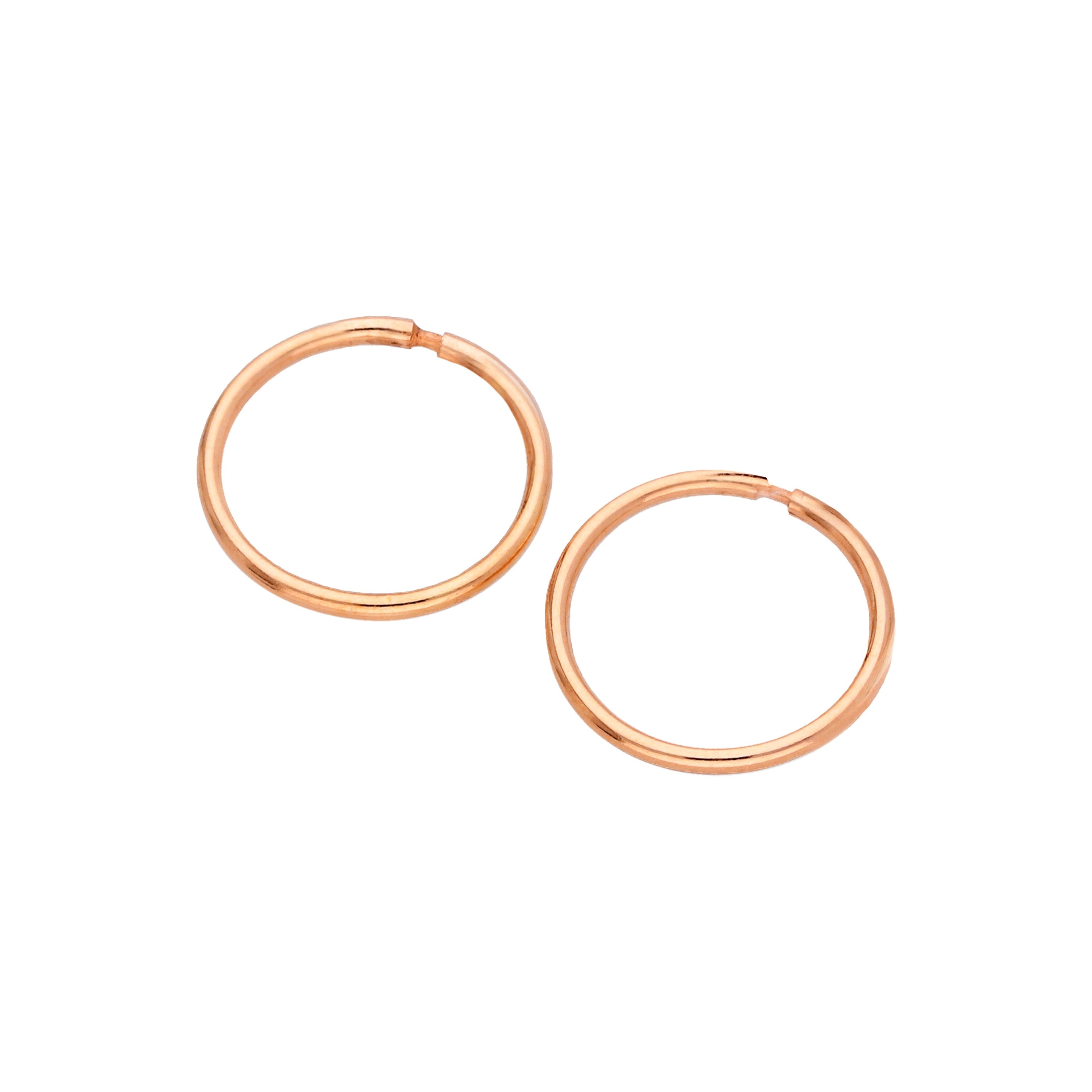 Rosévergoldet Sterlingsilber 10 mm Schläfer Creolen Ohrringe