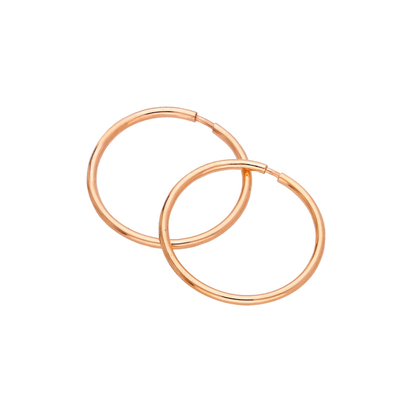 Rosévergoldet Sterlingsilber 12mm Schläfer Creolen Ohrringe