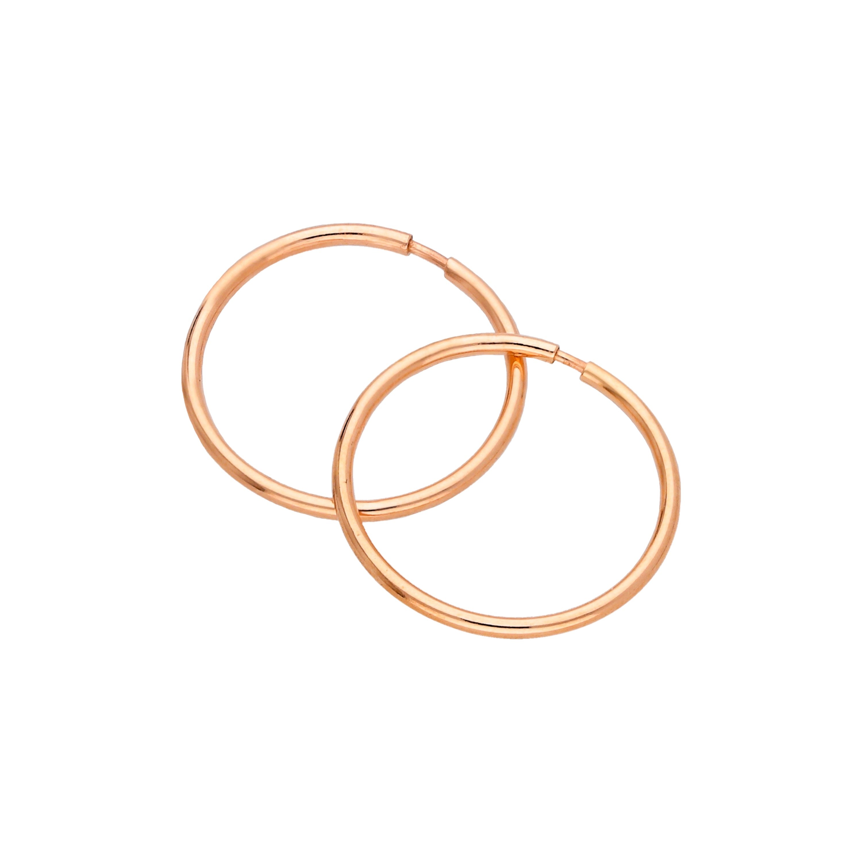 Rosévergoldet Sterlingsilber 12 mm Schläfer Creolen Ohrringe