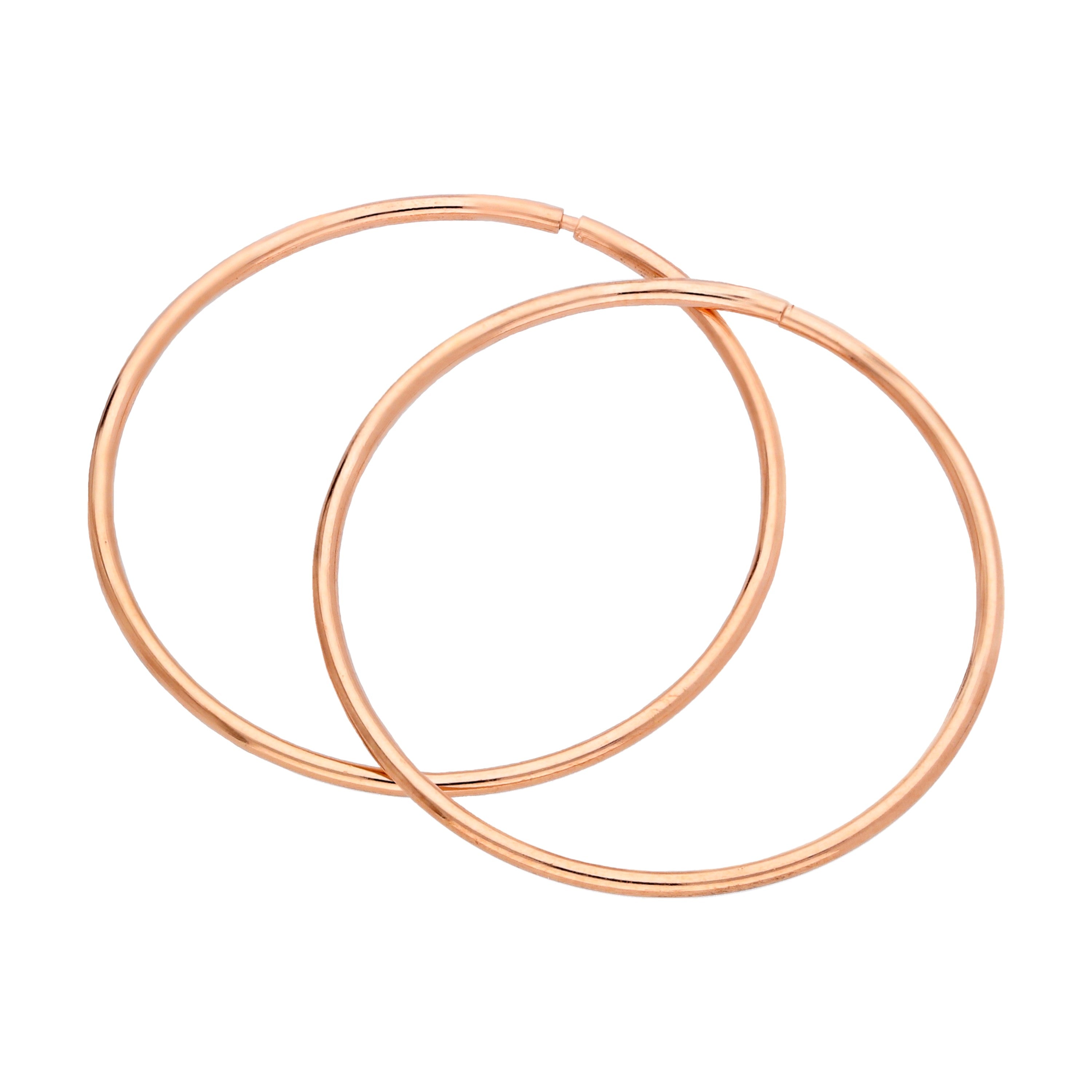 Rosévergoldet Sterlingsilber 22 mm Schläfer Creolen Ohrringe