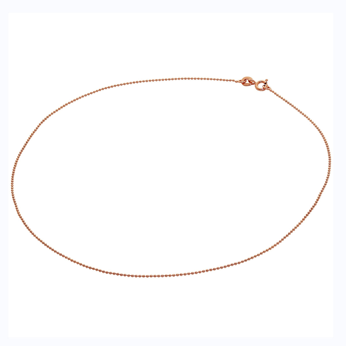 Rosévergoldet Sterlingsilber 1 mm Kügelchen Halskette 35,5 cm