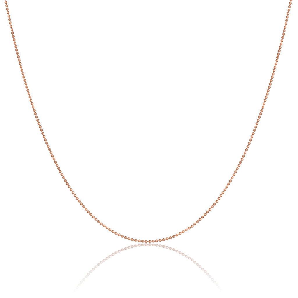 Rosévergoldet Sterlingsilber 1 mm Kügelchen Halskette 35,5 cm