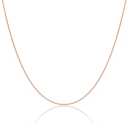 Rosévergoldet Sterlingsilber 1 mm Kügelchen Halskette 35,5 cm