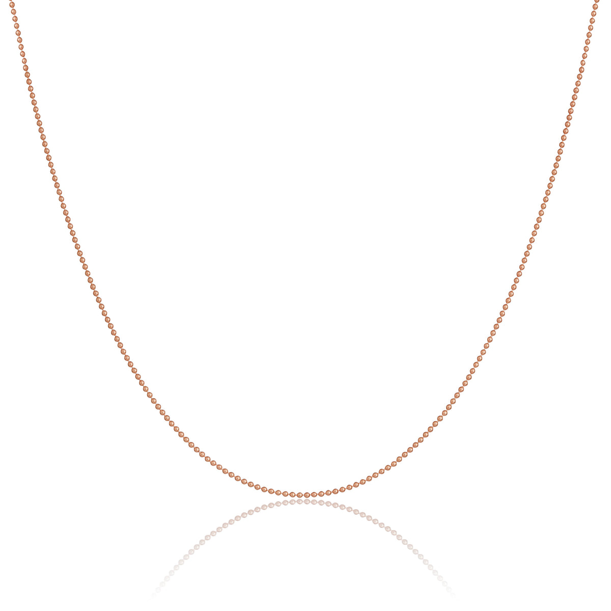 Rosévergoldet Sterlingsilber 1 mm Kügelchen Halskette 35,5 cm