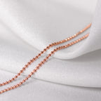Rosévergoldet Sterlingsilber 1 mm Kügelchen Halskette 56 cm