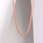 Rosévergoldet Sterlingsilber 1 mm Kügelchen Halskette 56 cm
