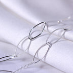 Sterlingsilber Gedreht Oval Kettenglied Halskette 35,5 + 5 cm
