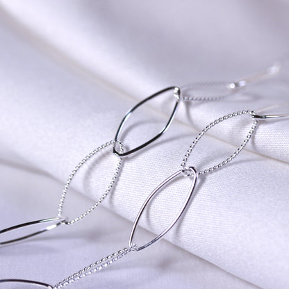 Sterlingsilber Gedreht Oval Kettenglied Halskette 35,5 + 5cm