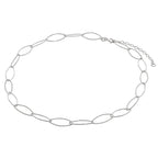 Sterlingsilber Gedreht Oval Kettenglied Halskette 35,5 + 5 cm