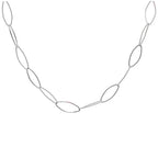 Sterlingsilber Gedreht Oval Kettenglied Halskette 35,5 + 5 cm