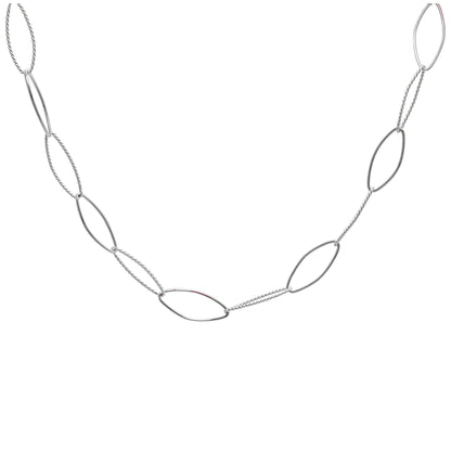 Sterlingsilber Gedreht Oval Kettenglied Halskette 35,5 + 5cm
