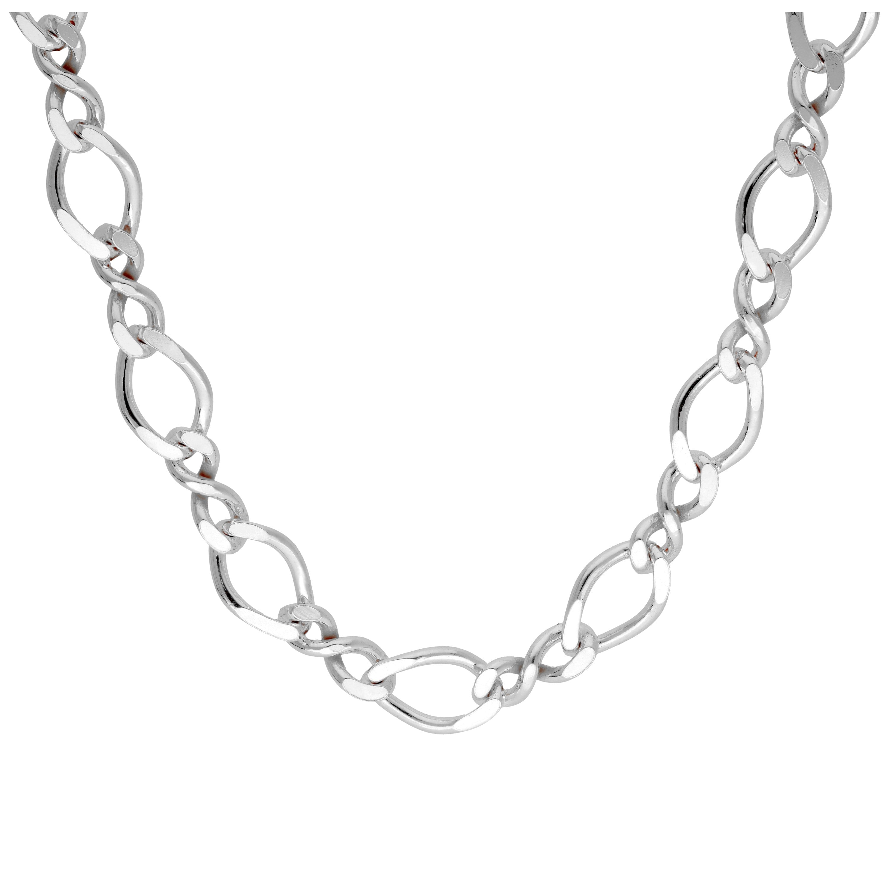 Sterlingsilber Figaro Gedreht Kettenglied Halskette 16 - 45,5 cm