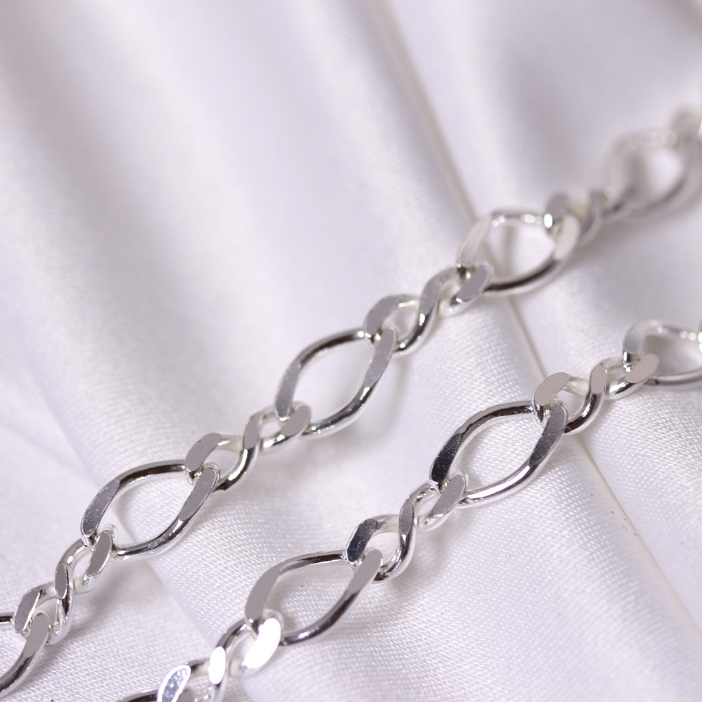 Sterlingsilber Figaro Gedreht Kettenglied Halskette 16 - 45,5 cm
