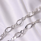 Sterlingsilber Figaro Gedreht Kettenglied Halskette 16 - 45,5 cm