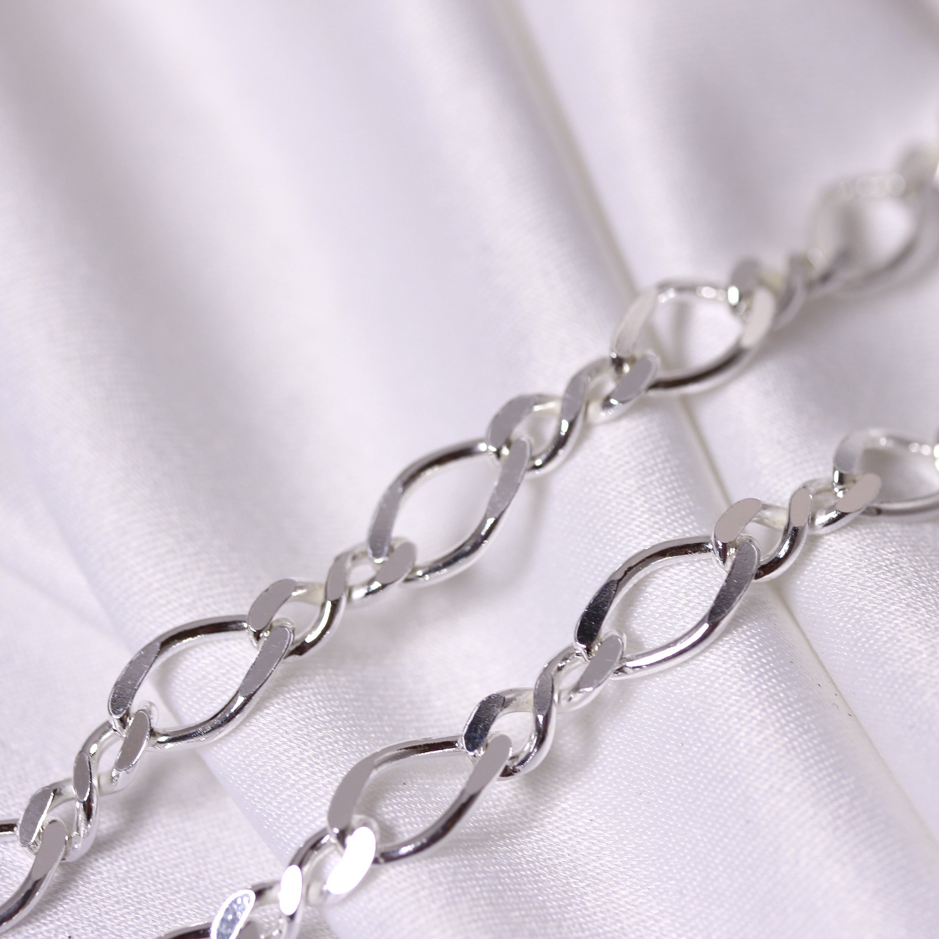 Sterlingsilber Figaro Gedreht Kettenglied Halskette 16 - 45,5 cm