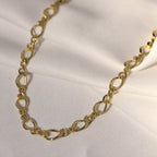Vergoldet Sterlingsilber Figaro Gedreht Kettenglied Halskette 40,5 - 45,5 cm