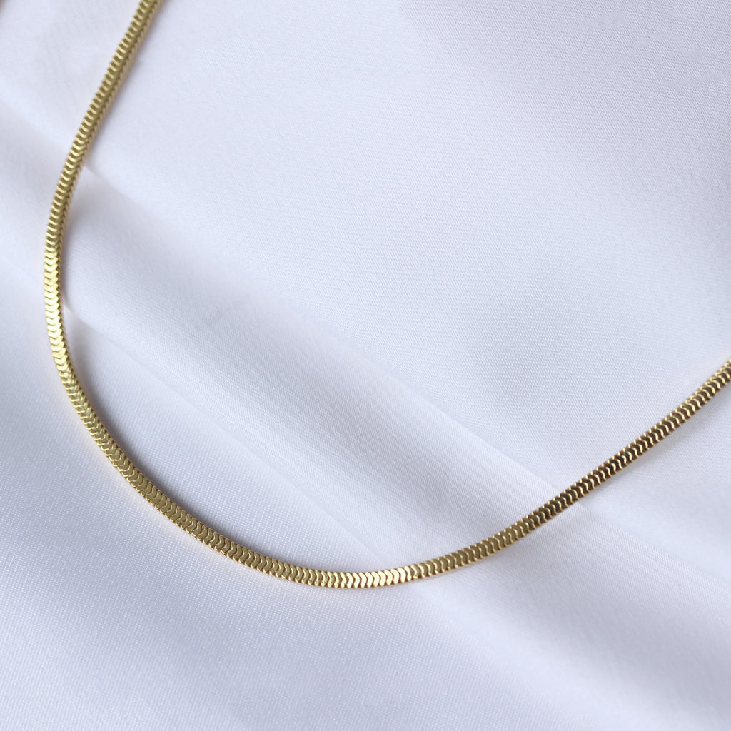 Vergoldet Sterlingsilber Quadratisch 2 mm Schlangenkette Halskette 40,5 - 45,5 cm