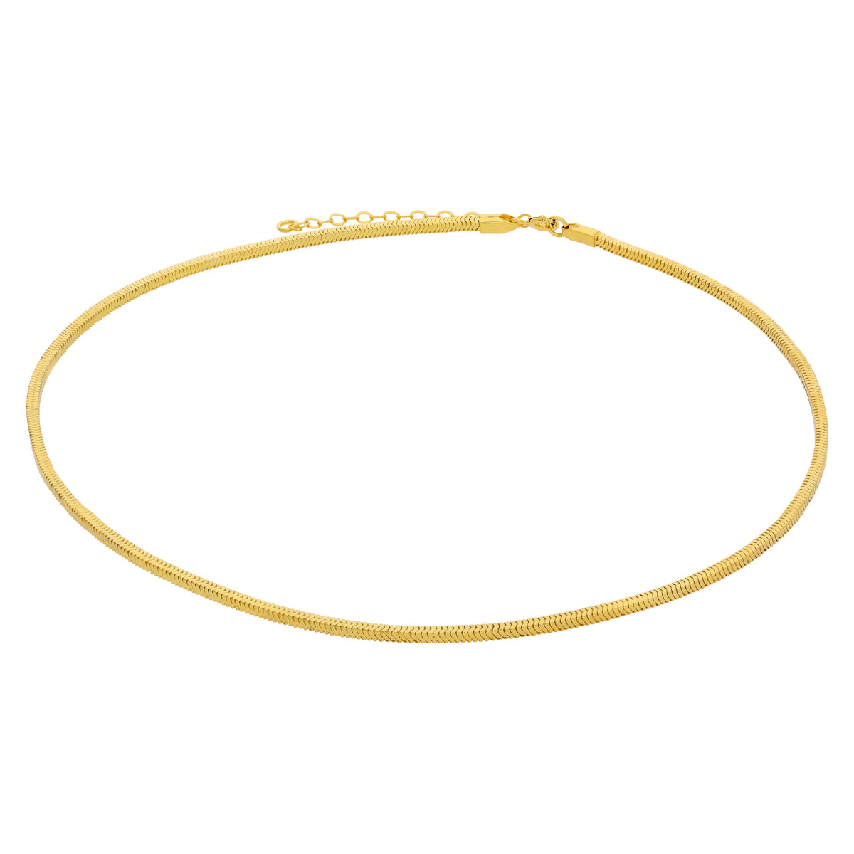 Vergoldet Sterlingsilber Quadratisch 2 mm Schlangenkette Halskette 40,5 - 45,5 cm