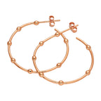 Rosévergoldet Sterlingsilber Pompon Creolen Ohrstecker