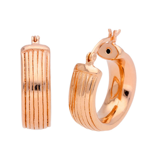 Rosévergoldetes Sterlingsilber 20mm Ohrringe mit klobigem Futter