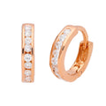 Rosévergoldet Sterlingsilber CZ 14 mm Klappcreolen Ohrringe