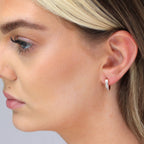 Rosévergoldet Sterlingsilber CZ 14 mm Klappcreolen Ohrringe